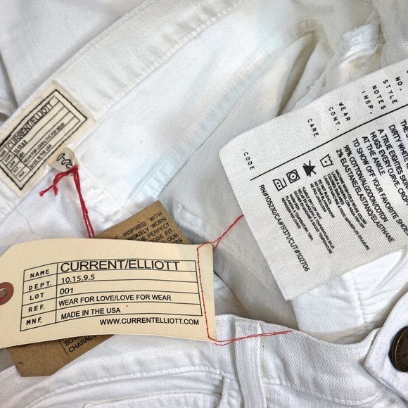 NWT current Elliott  dirty white embroidery jeans - Picture 8 of 8